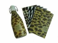 PET Brown Leopard Printed Label Shrink Sleeve untuk Botol Minuman Bayi