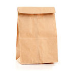Kantong kertas Kraft alami yang disesuaikan untuk kemasan makanan, kantong kertas cokelat polos