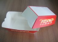Kotak Kertas Makanan Cepat Merah Untuk Makanan Di Perjalanan, Logo OEM Dicetak