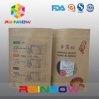Stand Up Customised Ziplock Paper Bags Untuk Makanan Kering / Kemasan Permen Dengan Jendela Depan