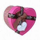 Kotak hadiah kertas daur ulang dekoratif berbentuk hati mewah, Pink Paper Box for Chocolate