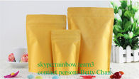 Promosi Brown Kraft Paper Bags Dengan Window / Doypack Heat Tea Sealable