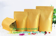 Promosi Brown Kraft Paper Bags Dengan Window / Doypack Heat Tea Sealable