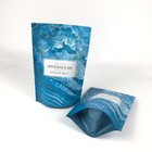 Dicetak Reusable Packaged Pouches Untuk Bath Soak Stand Up Aluminium Zipper Matte Blue Mylar