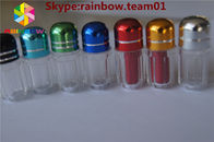 Kapsul wadah plastik Biru / Emas / Merah / Perak kosong botol pil seks berbentuk pil badak wadah