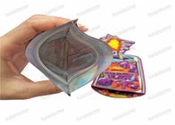 3.5g 7g 14g 28g Holographic Die Cut Kemasan Berbentuk Tidak Teratur Zipper Smell Proof Food Packaging