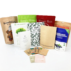 Tas Kertas Kraft Biodegradable Dengan Jendela Untuk Makanan Tepung Kacang Padi Teh Pembuatan Makanan Penjualan Langsung