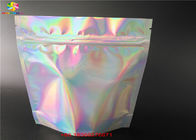 Stand Up Laser Cosmetic Packaging Bag Bahan Hologram Laminated Dengan Zipper