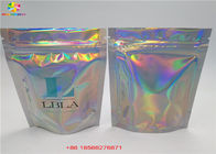 Stand Up Laser Cosmetic Packaging Bag Bahan Hologram Laminated Dengan Zipper