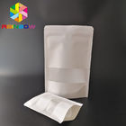 Stand Up Pouch Putih Kraft Paper Bag Kemasan Doy Pack Zipper Lock Untuk Milk Protein Powder