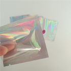 Kemasan Pelangi Disegel Kantong Plastik Panas Disegel Mini Transparan Holographic Jewelry Pouch