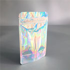 Mylar Foil Pouch Kemasan Plastik Hologram Zipper Bag Cetak Kustom Dengan Jendela Yang Jelas