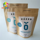 Tidak Ada Polusi Panas Segel Kemasan Makanan Stand Up Kraft Paper Zipper Bag Untuk Kacang / Protein Powder