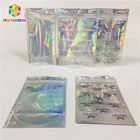 Clear Window Cosmetic Packaging Bag Cetak Disesuaikan Plastik Hologram Mylar Pouch