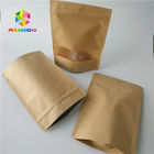 Brown Kraft Paper Heat Seal Packaging Bags Ukuran Disesuaikan Untuk Cookie / Biji Kopi