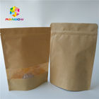 Brown Kraft Paper Heat Seal Packaging Bags Ukuran Disesuaikan Untuk Cookie / Biji Kopi