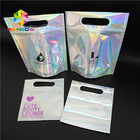Gravure Printing Tas Kosmetik Plastik Bening Top Menangani Holographic Foil Untuk Pakaian / Sarung Tangan