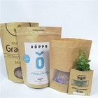 Brown Custom Paper Bags Clear Front Windows Ramah Lingkungan Untuk Kemasan Makanan Ringan