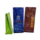 Glossy Surface Tea Bags Kemasan 250g Coffee Bags Kotak Bawah Datar Pouch Heat Seal