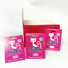 Tampilkan kartu kertas cetak kustom sobek kotak garis takik Kotak kartu Pussycat Pink dengan blister
