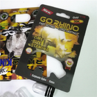 Kemasan Pil Peningkatan Seksual Rhino Max 150K Kartu Blister 3D Dengan Kotak Kertas Untuk Kapsul Seks Bedak