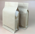 Food Grade Biodegradable Square Sisi Bawah Gusset Kopi Teh Kraft Paper Pouch Mylar Bag Dengan Tin Tie Untuk Popcorn Packa