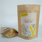 Heat Sealing Milk Tea Powder Packaging Bag Stand Up Gusset Pouch Kraft Paper Food Bags Dengan Ritsleting yang Dapat Ditutup Kembali