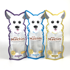 Kustom Ditutup Kembali Plastik Zip Lock Dog Treats Packaging Dengan Clear Window Soft Touch Plastic 3.5g Packs Mylar  Bags