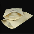 Coffee Bean Customized Paper Bags Coklat Kraft Dengan Jendela dan kantong kertas kerajinan Ritsleting