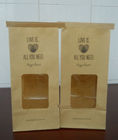Brown Clear Window Customized Paper Bags Tin Tie Untuk Kemasan Makanan