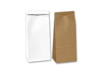Putih / Coklat Teh Kraft Paper Bags Tin Tie Full Printing Square Bawah