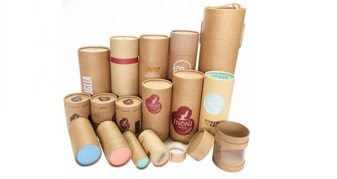 Kustom Dicetak Kreatif Putaran Kraft Paper Tube Kemasan Untuk Kemasan Makanan