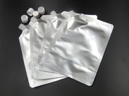 Kedap udara Stand Up Pouch Kemasan Foil Vertikal Perak Aluminium Foil Bag Dengan Ziplock Dan Spout