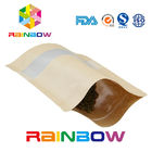 Brown Kraft Paper Kantong Kertas Disesuaikan Doypack Ziplock Dry Food Packaging Bag Dengan Jendela