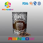 Kantong Plastik Stand Up Kemasan Aluminium Foil Coffee Beans Bag Dengan Valve Dan Zipper