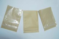 Clear Front Brown Kraft Paper Three Side Seal Bag Untuk Cookies Packaging