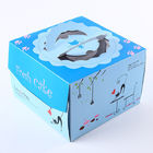 Pink Blue Square Kue Ulang Tahun Kotak Kertas Kemasan / Kotak Hadiah Disesuaikan