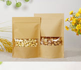 Tas Kertas Khusus Untuk Makanan Ringan, Tas Kertas Kraft Untuk Popcorn Dengan Jendela