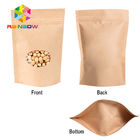 Kantong Kertas Stand Up Brown Untuk Kemasan Permen Dengan Kantong kertas Jendela / Kraft untuk makanan