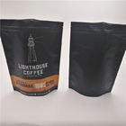 reusable matt black stand up pouch Kantong Plastik Kemasan untuk biji kopi