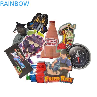 Kantong Mylar 3.5g yang Dapat Dimakan Ziplock Permen Berbentuk Khusus Herbal Biskuit Gummy Kemasan