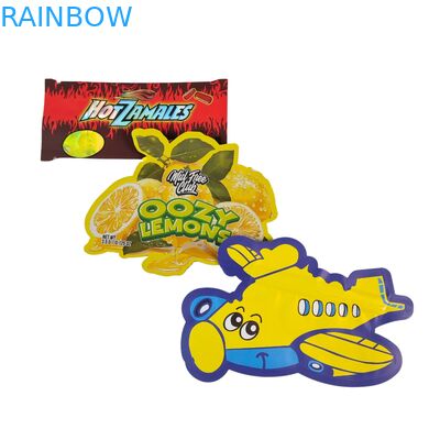 Kantong Mylar 3.5g yang Dapat Dimakan Ziplock Permen Berbentuk Khusus Herbal Biskuit Gummy Kemasan