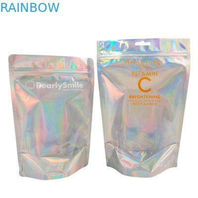 Kantong Foil Warna Holografik yang Disesuaikan dengan Fungsi Anti Bau dan Dapat Disegel Ulang