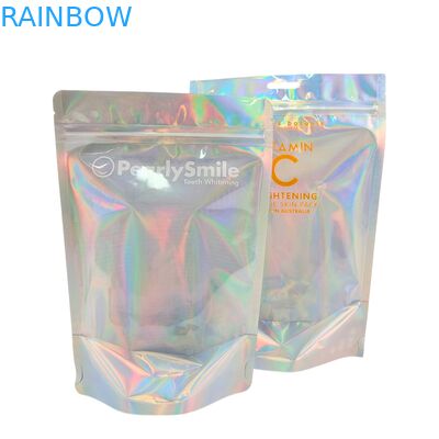 Kantong Foil Warna Holografik yang Disesuaikan dengan Fungsi Anti Bau dan Dapat Disegel Ulang