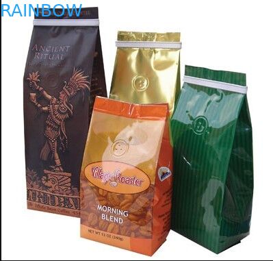 Kemasan Tas Gusset Foil PET / AL / PE Daur Ulang dengan Ritsleting