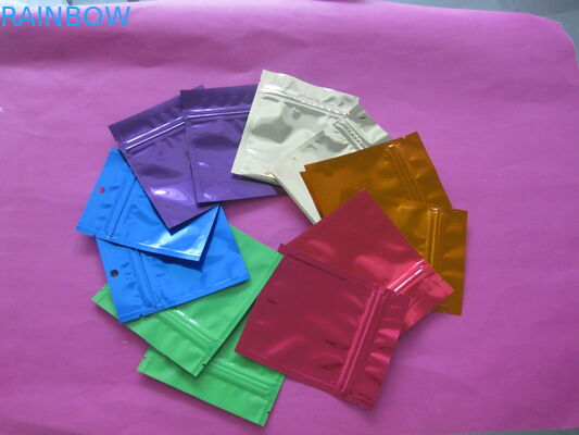 Kemasan Tas Makanan Ringan Ziplock Mylar Biasa dengan Tear Notch