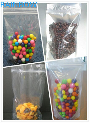 PET / AL / NY / PE Transparan Stand up Bottom Gusset Bags untuk Kopi atau Kacang