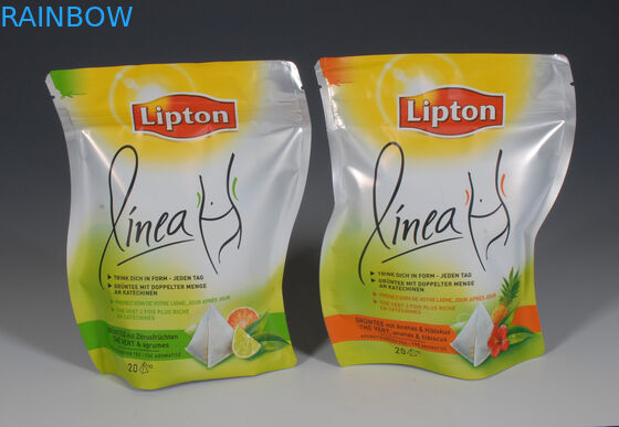 Kantong Plastik Aluminium Foil Dengan Ritsleting Untuk Kemasan Teh