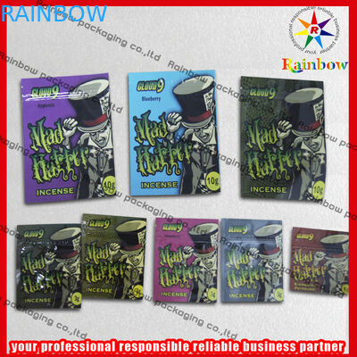 Aluminium Foil Herbal Incense Zip Kantong Plastik Daur Ulang Dengan Zipper