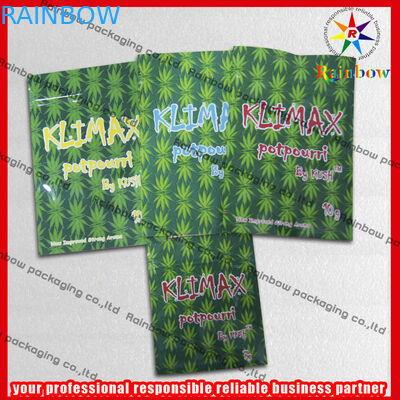 Potpourri Herbal Incense Zip Plastic Bags Ringan Dengan Zipper